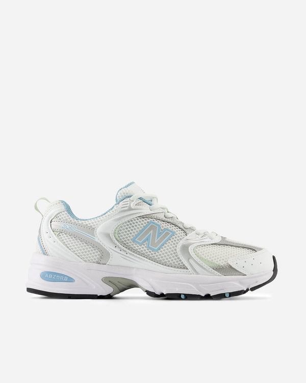 New Balance 530 sneaker featuring ABZORB® footbed, breathable mesh upper, and a range of vibrant new colors inspired by '90s-2000s running shoe design.