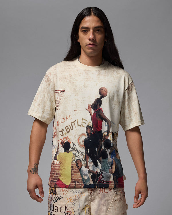 Jordan heavyweight cotton T-shirt with structured fit and heritage-inspired design