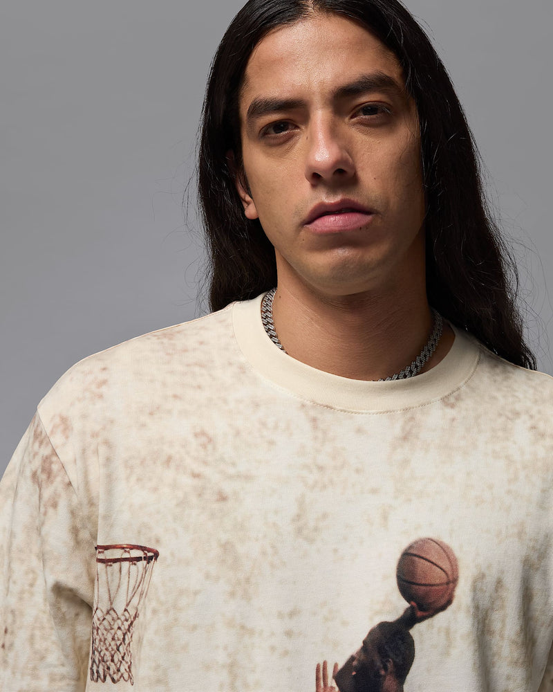 Jordan heavyweight cotton T-shirt with structured fit and heritage-inspired design