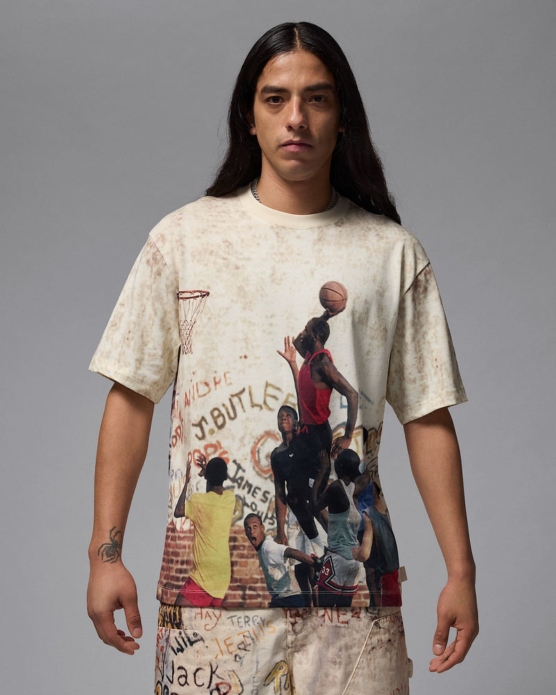 Jordan heavyweight cotton T-shirt with structured fit and heritage-inspired design