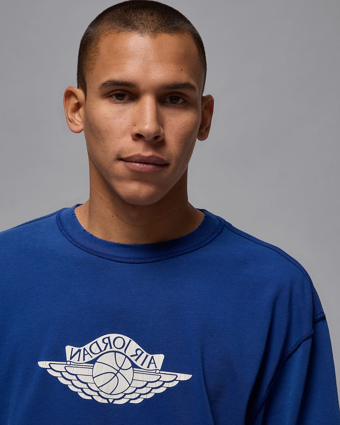 Jordan Rare Air short-sleeve tee in heavyweight cotton with distressed details and washed finish