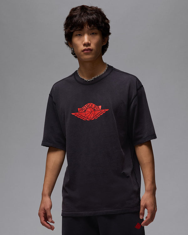 Jordan Rare Air short-sleeve tee in heavyweight cotton with distressed details and washed finish