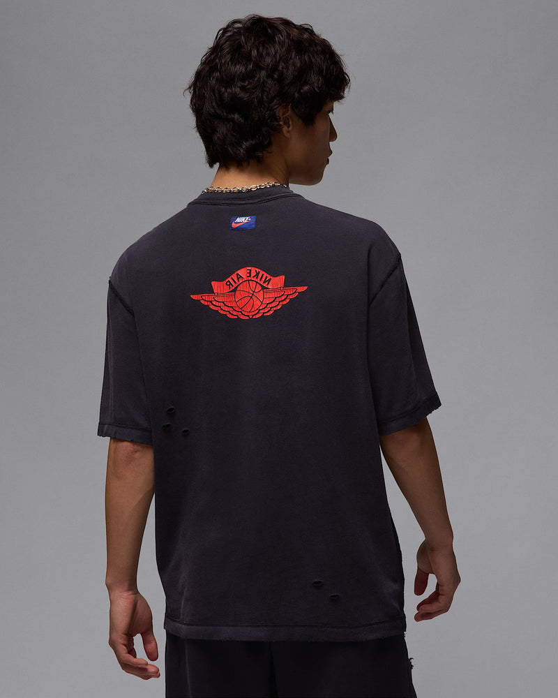Jordan Rare Air short-sleeve tee in heavyweight cotton with distressed details and washed finish