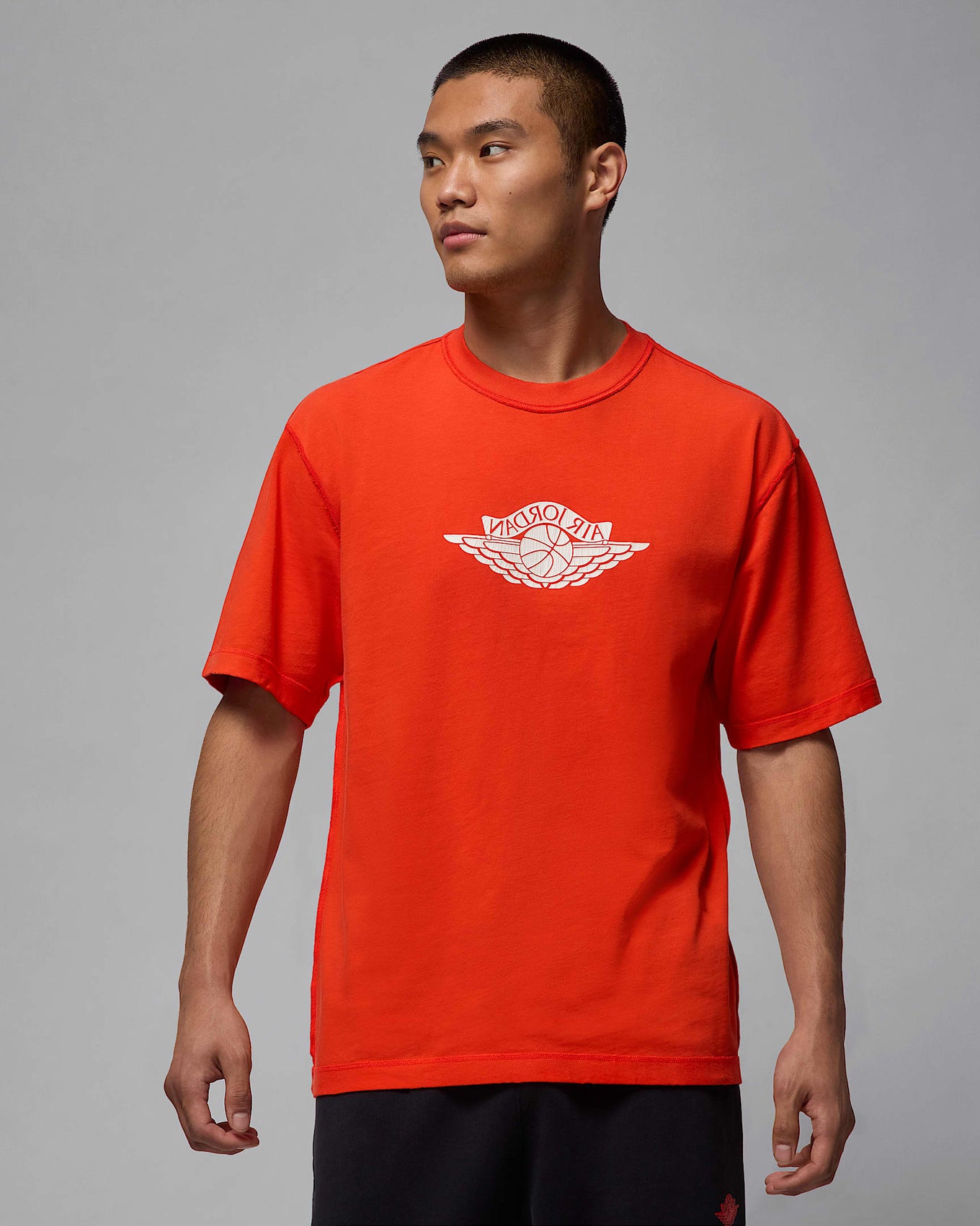 Jordan Rare Air short-sleeve tee in heavyweight cotton with distressed details and washed finish
