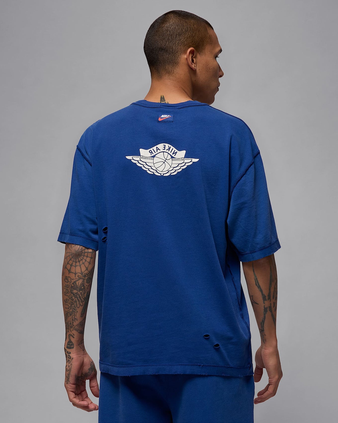 Jordan Rare Air short-sleeve tee in heavyweight cotton with distressed details and washed finish