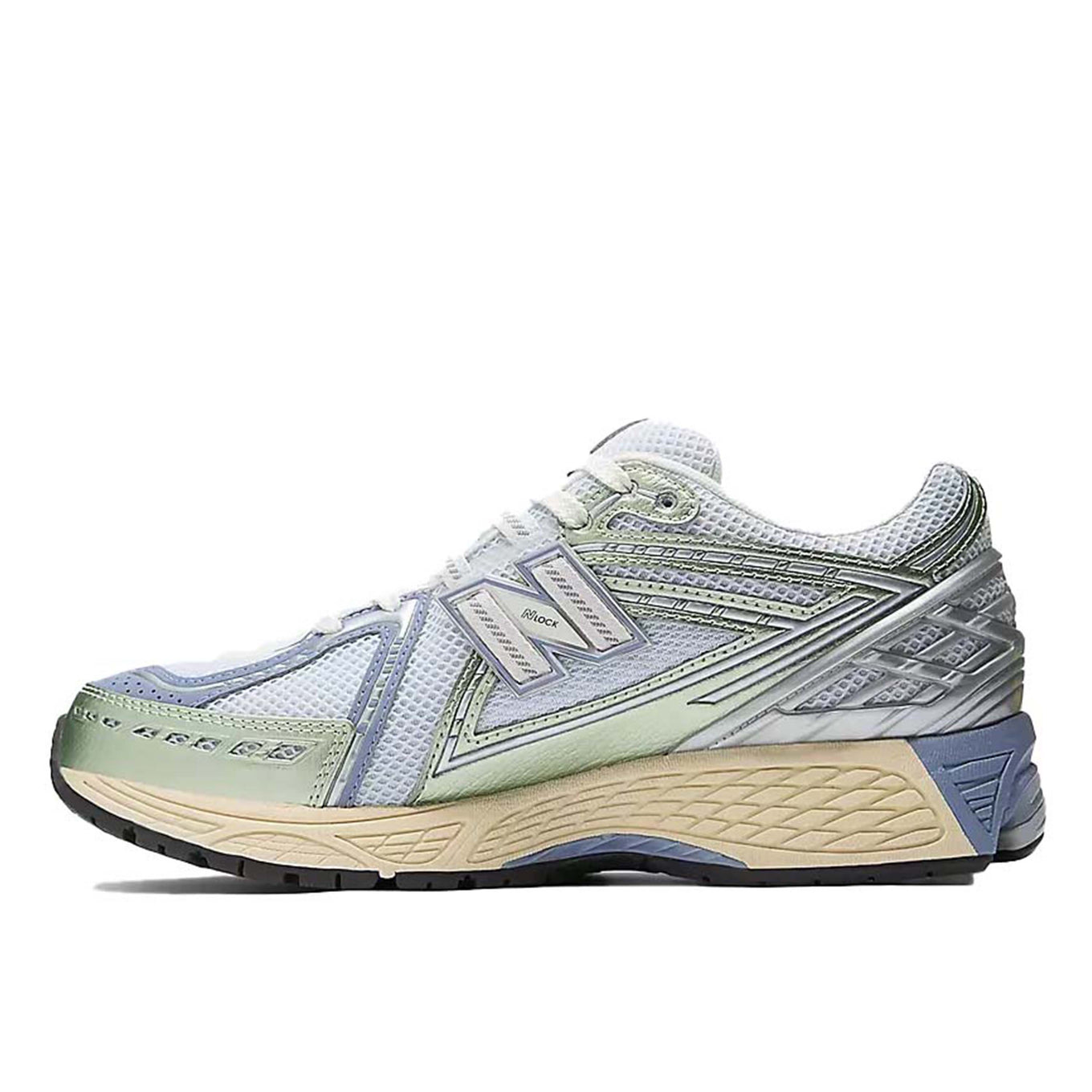 New Balance 1906R sneaker with open-holed mesh upper, curvilinear overlays, and advanced cushioning sole