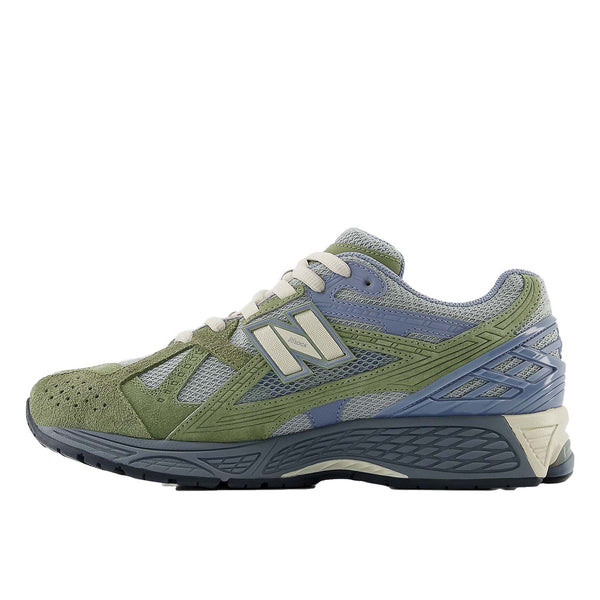 New Balance M1906U shoes with mesh and leather upper, featuring N-Durance rubber sole, N-Ergy cushioning, and Stability Web support.