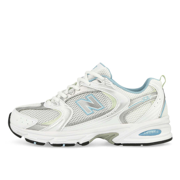 New Balance 530 sneaker featuring ABZORB® footbed, breathable mesh upper, and a range of vibrant new colors inspired by '90s-2000s running shoe design.