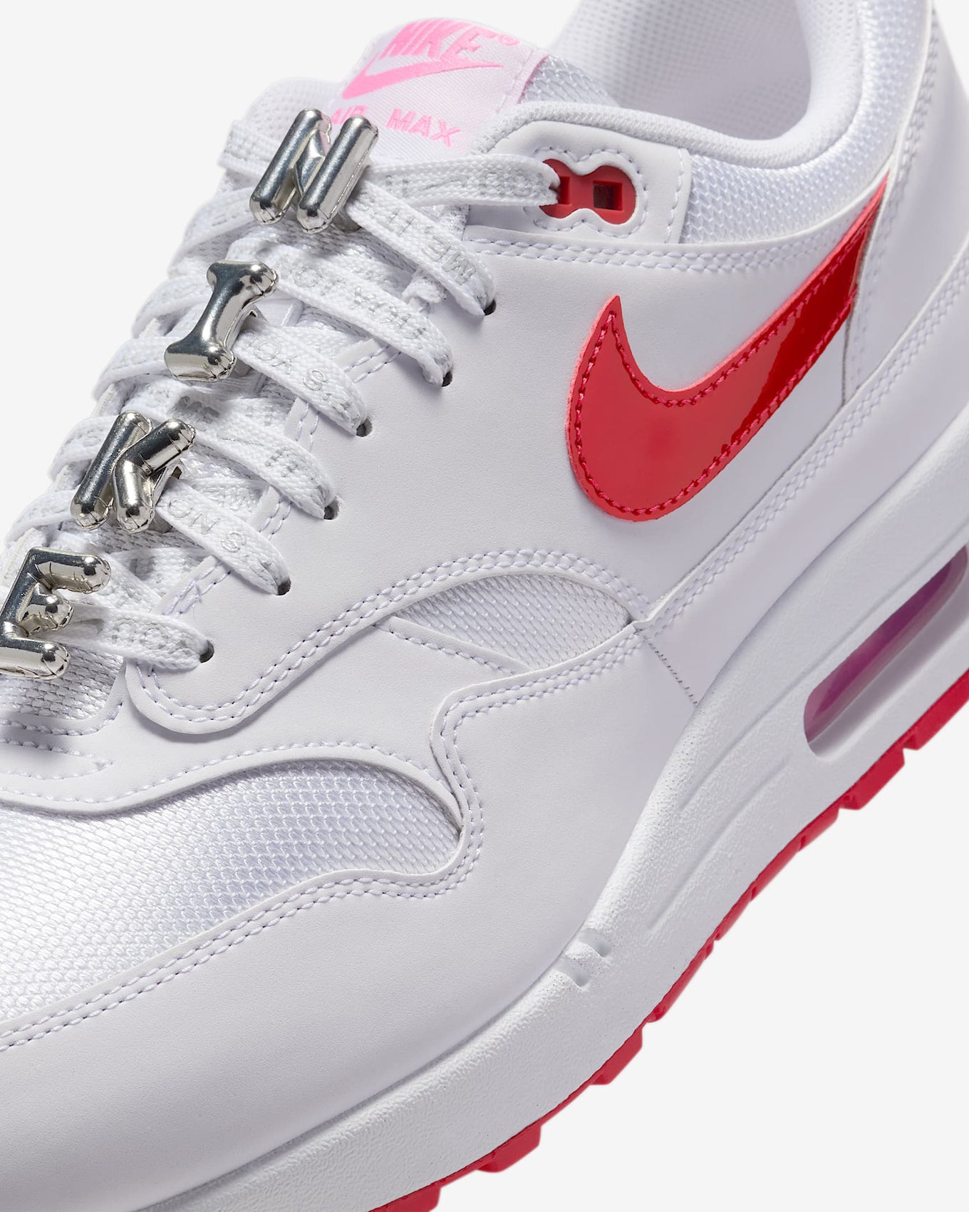 Nike Air Max 1 Premium with mixed materials, glossy Swoosh, and “It’s not me, it’s you” laces