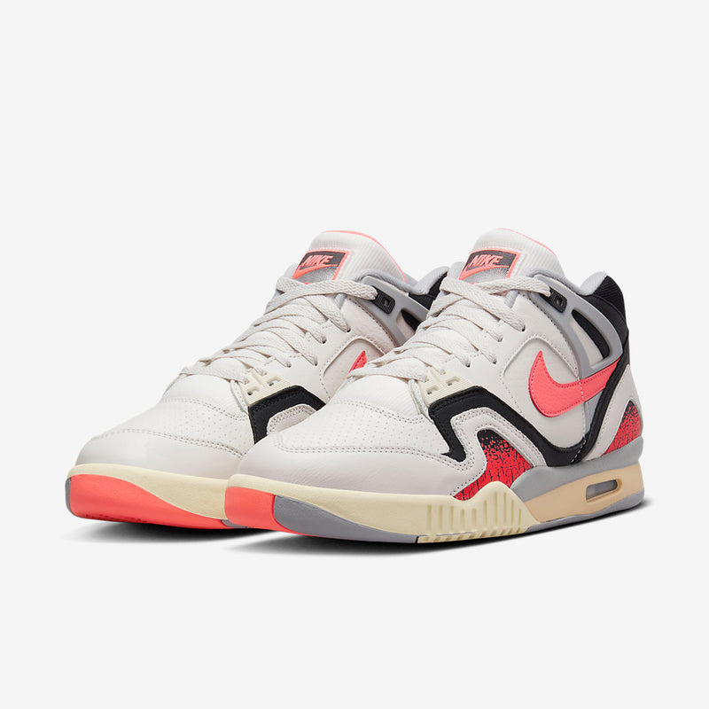 Nike Air Tech Challenge 2 “Hot Lava” sneaker featuring a sail midsole, set to return for its 24th anniversary in Fall 2024.



