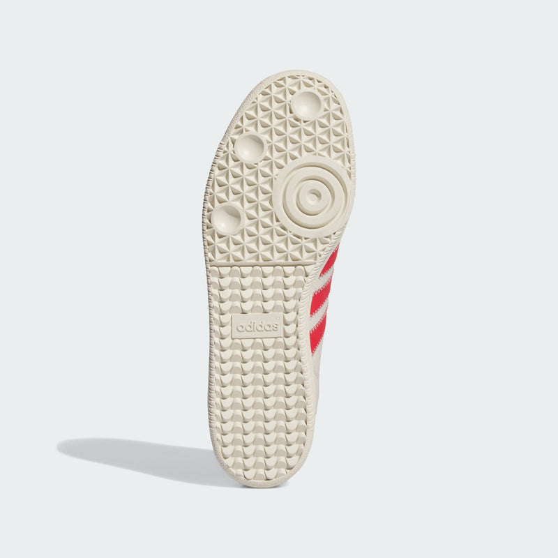 Pharrell x adidas Originals Samba Premium Edition showing ECCO leather upper, zigzag stitching, signature 3-Stripes, suede T-toe, and floating heel tab.



