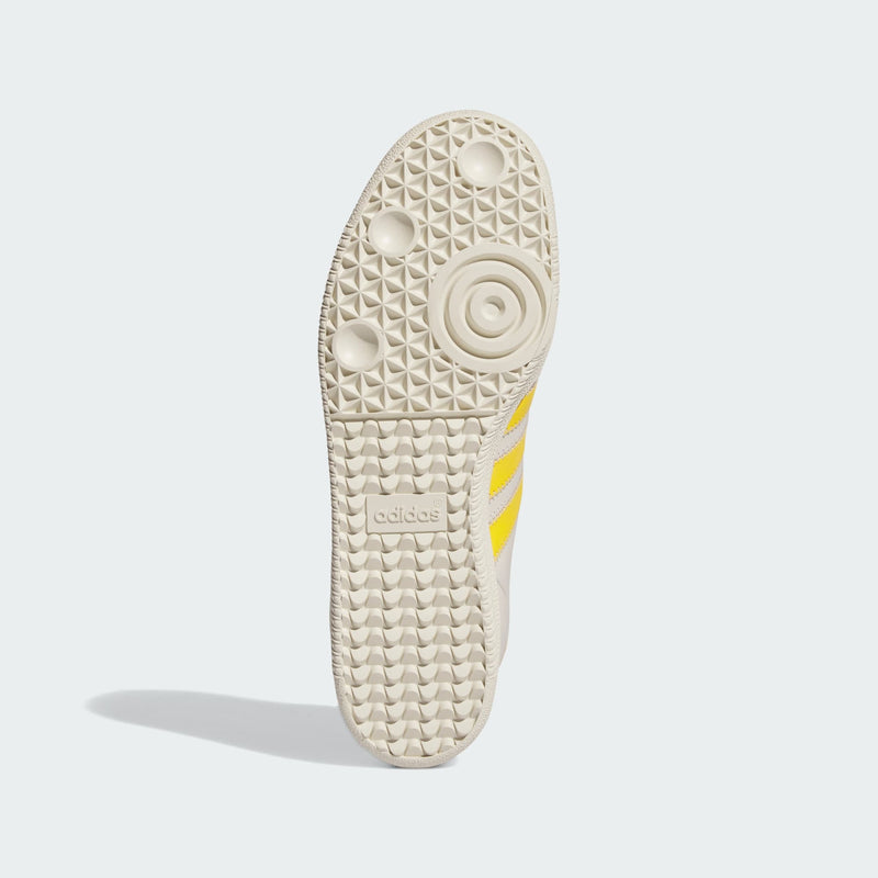 Pharrell x adidas Originals Samba Premium Edition showing ECCO leather upper, zigzag stitching, signature 3-Stripes, suede T-toe, and floating heel tab.



