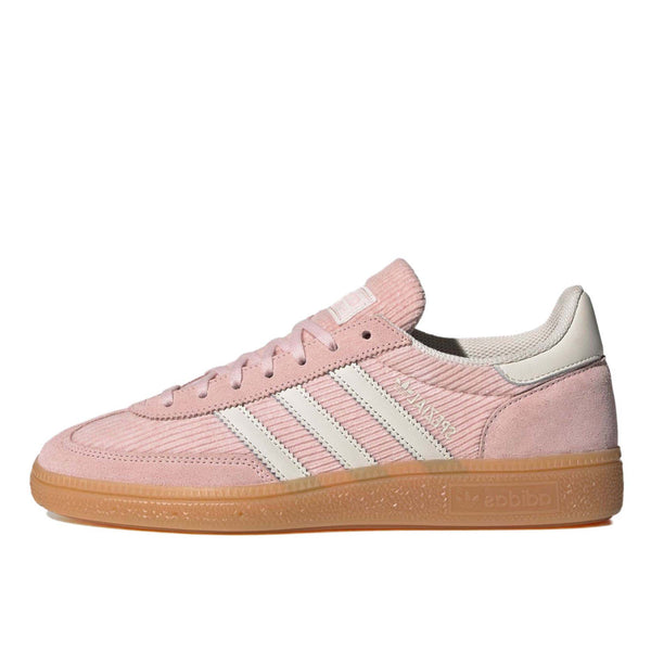 adidas Handball Spezial shoes with corduroy upper, suede overlays, and rubber cupsole.