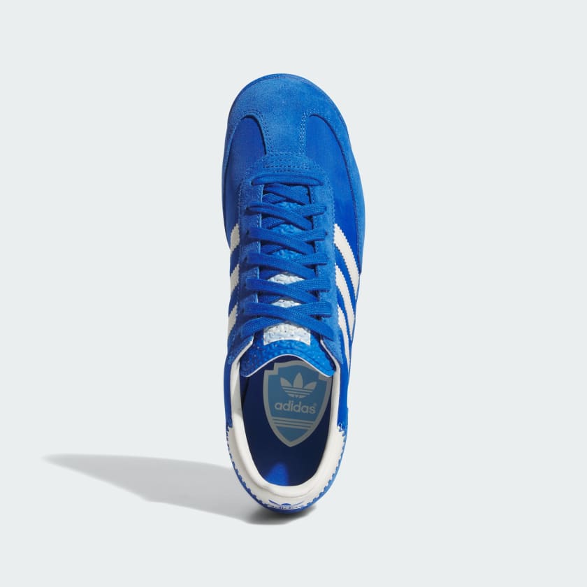 adidas SL 72 shoes in retro nylon and suede upper with EVA midsole and traction outsole, inspired by the 1972 original.