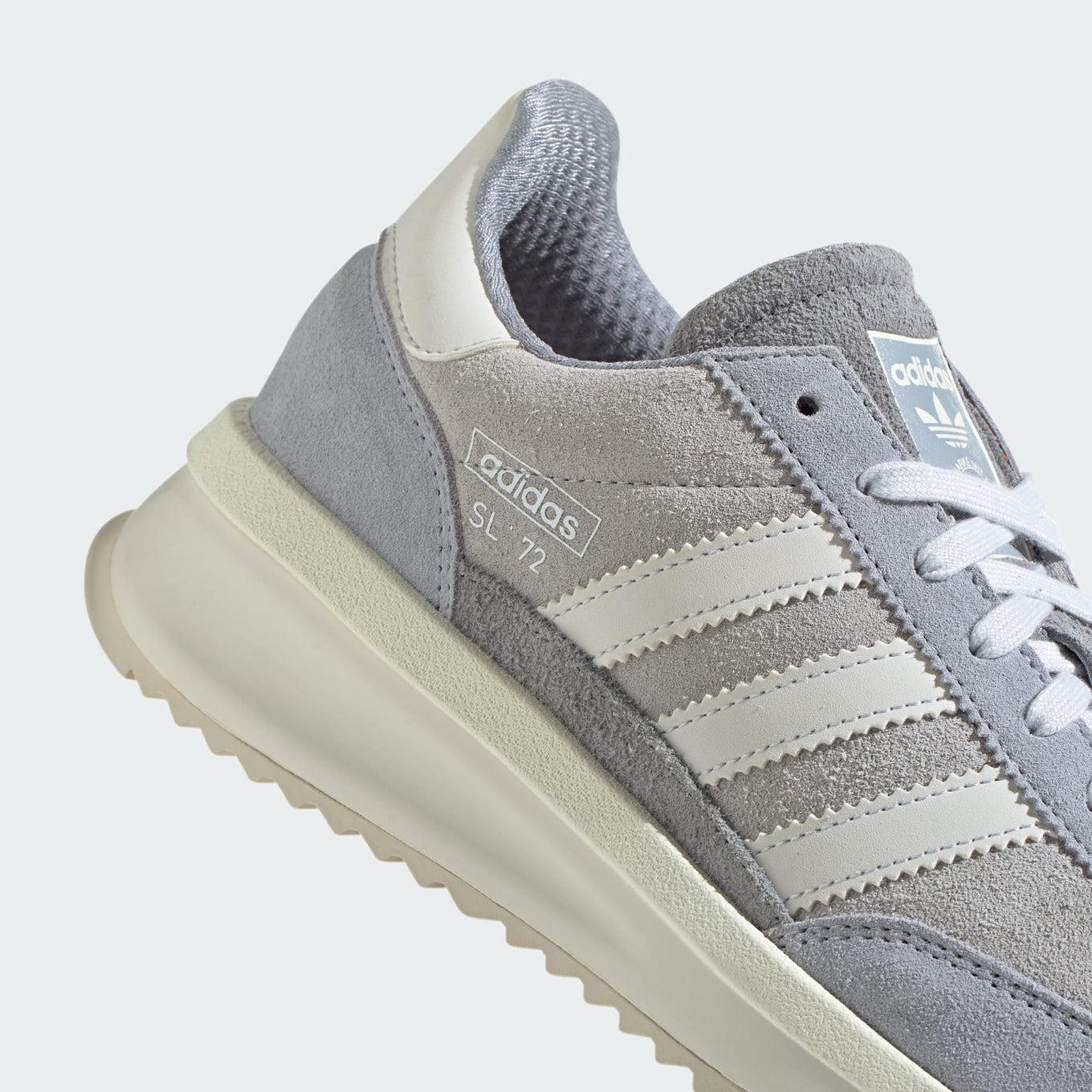 adidas SL 72 trainers with gum and solid rubber outsole, durable mudguard, and TPU heel clip