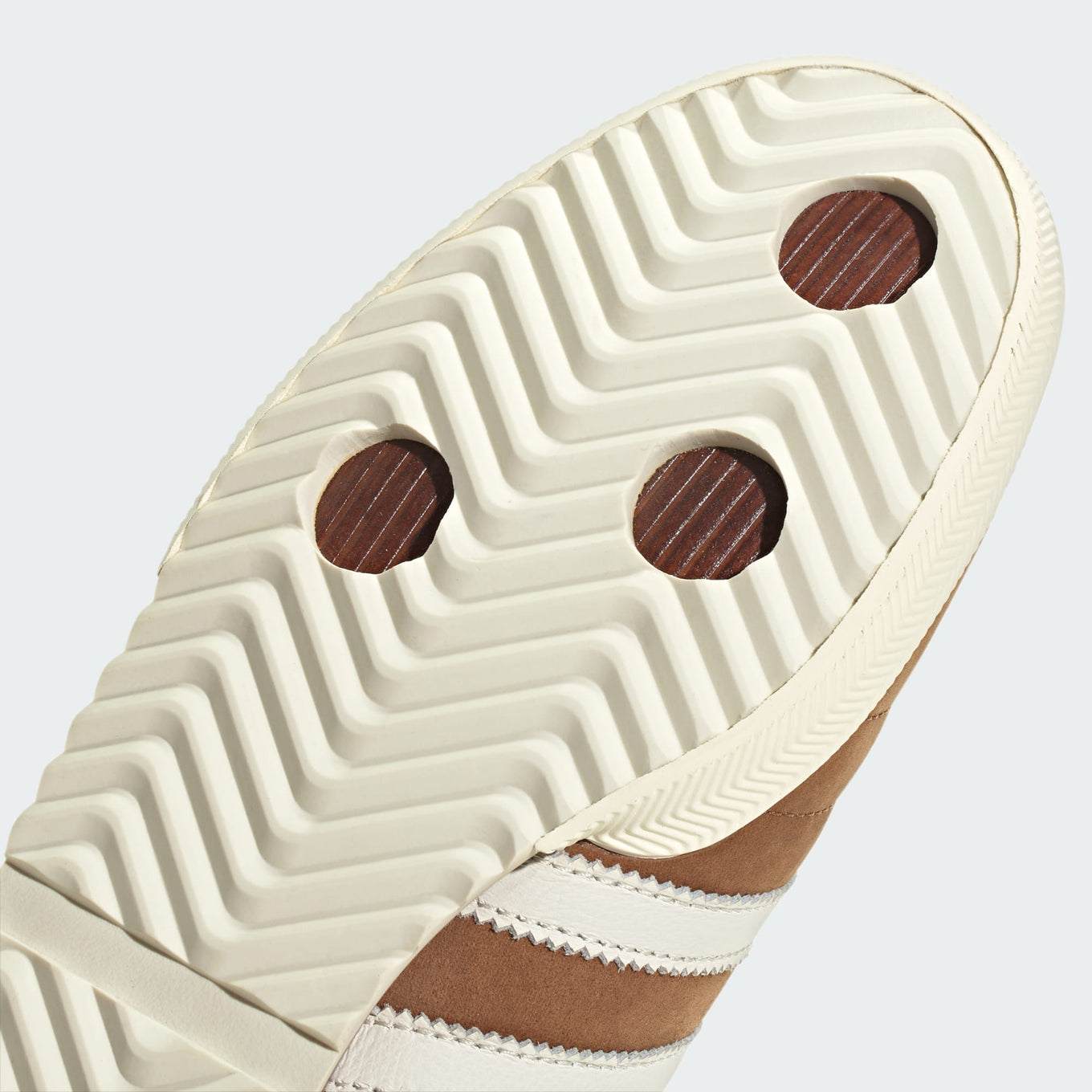 adidas Samba 62 shoes with nubuck upper, stacked leather sole, and serrated 3-Stripes