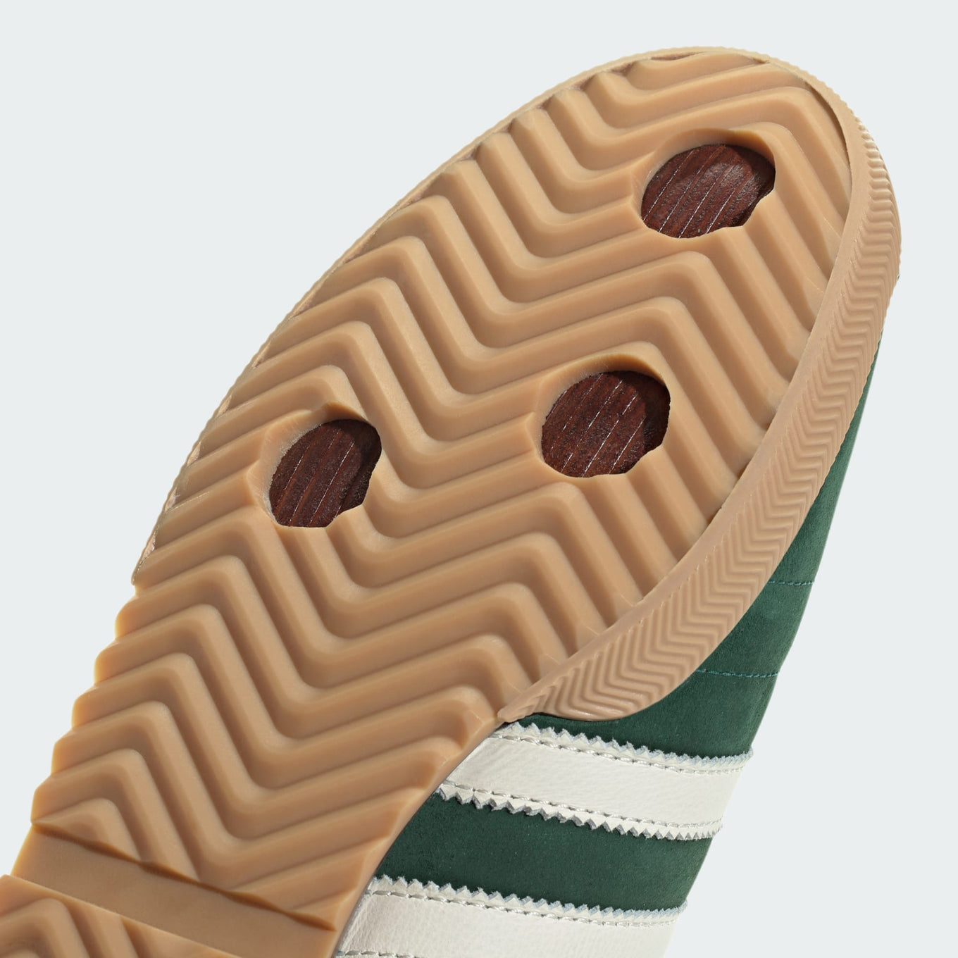 adidas Samba 62 shoes with nubuck upper, stacked leather sole, and serrated 3-Stripes