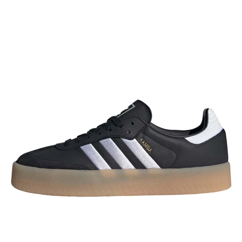 adidas Sambae shoes with a smooth leather upper, translucent gum rubber outsole, embroidered 3-Stripes, and a stylish stitch-and-turn toe cap.