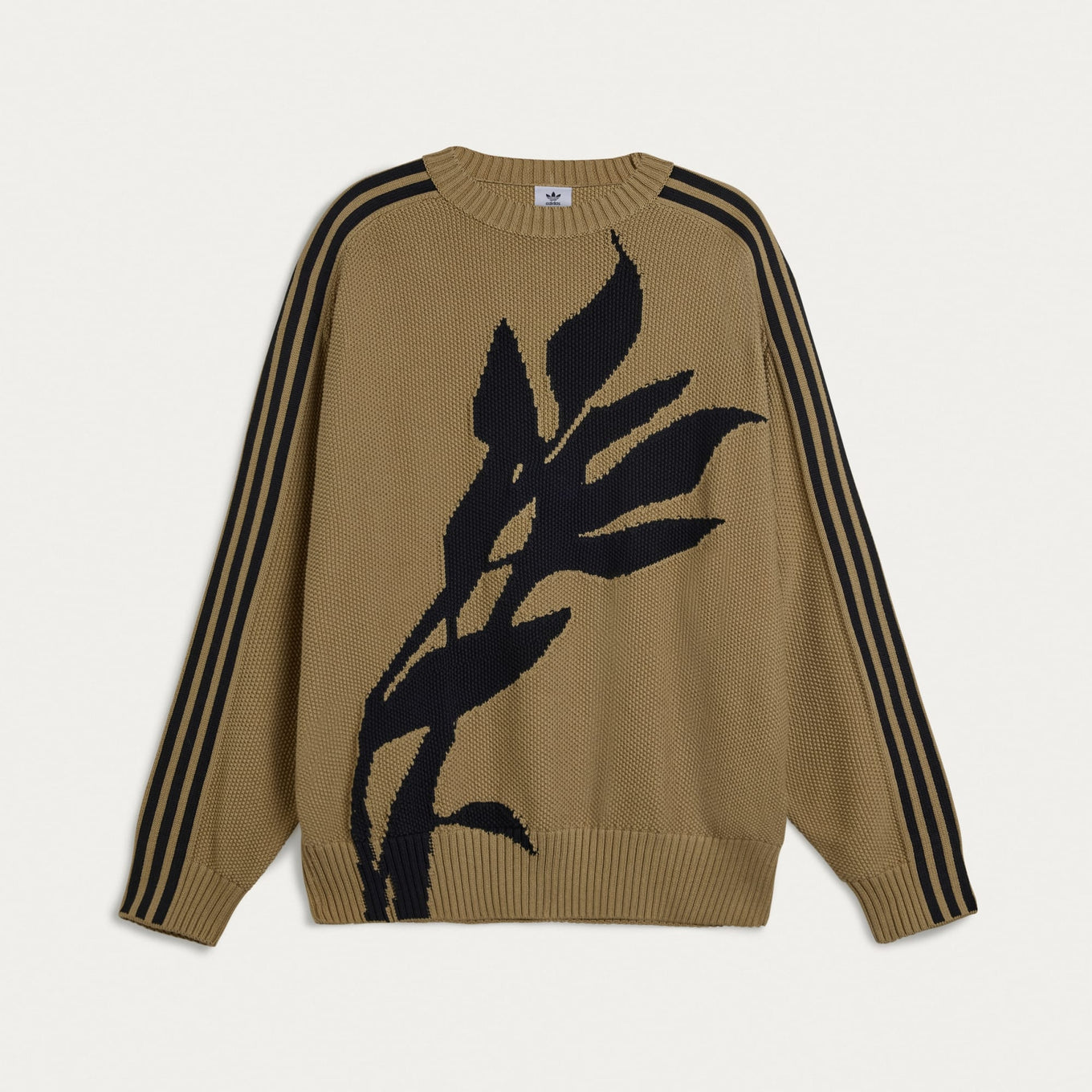 adidas x Song for the Mute crewneck sweater in soft cotton, featuring a loose fit, ribbed sleeves, 3-Stripes detailing, and artistic front design.