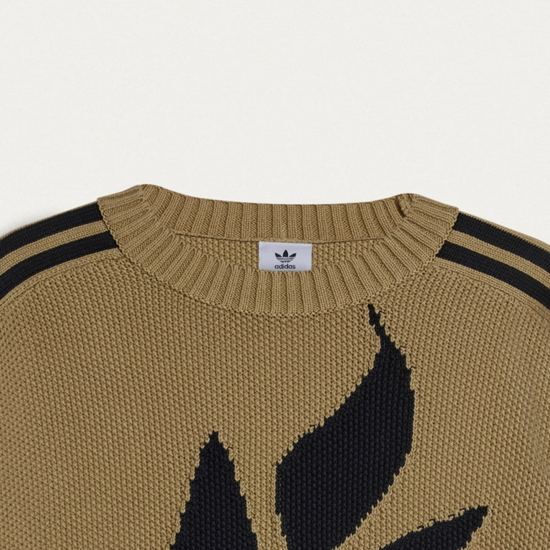 adidas x Song for the Mute crewneck sweater in soft cotton, featuring a loose fit, ribbed sleeves, 3-Stripes detailing, and artistic front design.