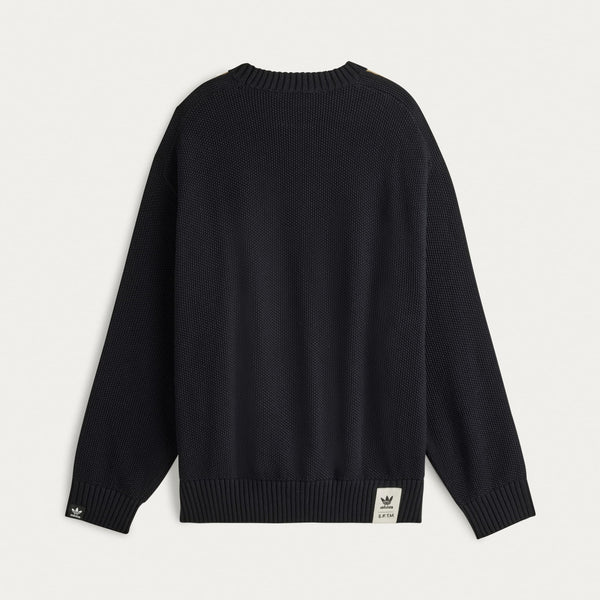 adidas x Song for the Mute crewneck sweater in soft cotton, featuring a loose fit, ribbed sleeves, 3-Stripes detailing, and artistic front design.