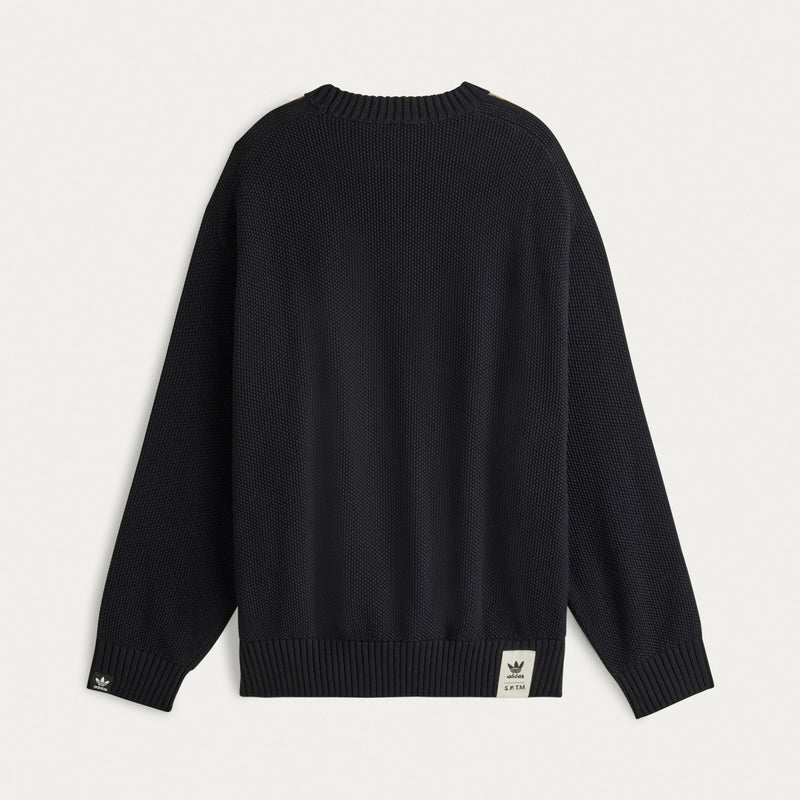 adidas x Song for the Mute crewneck sweater in soft cotton, featuring a loose fit, ribbed sleeves, 3-Stripes detailing, and artistic front design.