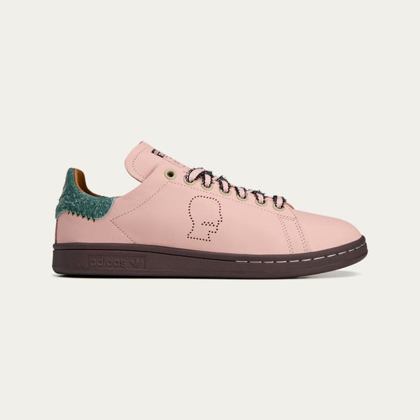 adidas Stan Smith x Brain Dead sneakers with bold color accents, custom laces, and a signature lace chain detail.