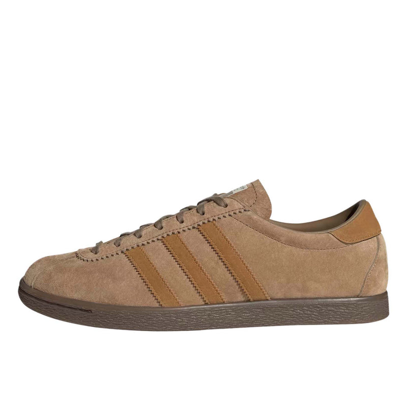 adidas Tobacco Shoes with soft suede, serrated 3-Stripes, and muted, rustic colors.