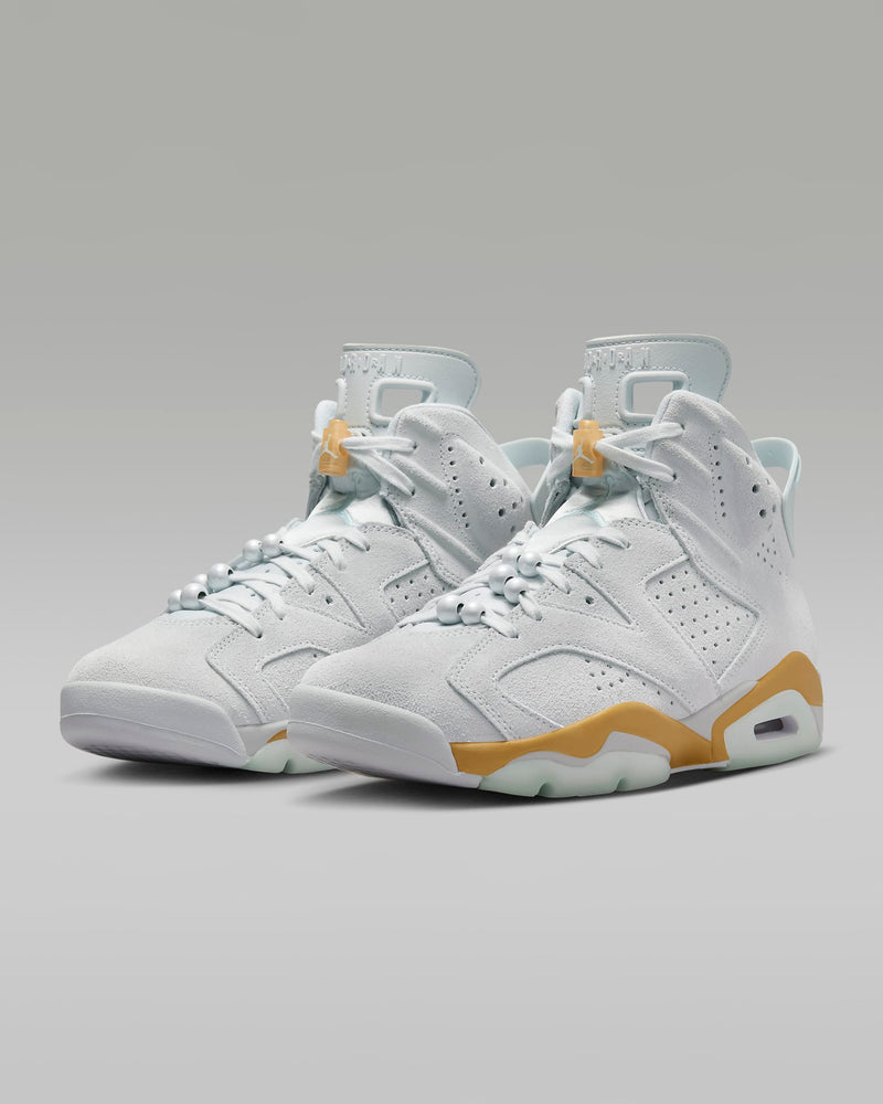 Air Jordan 6 Retro sneaker featuring premium materials and an iconic translucent outsole, recreating the design from the year MJ won his first championship ring.



