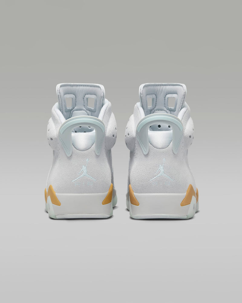 Air Jordan 6 Retro sneaker featuring premium materials and an iconic translucent outsole, recreating the design from the year MJ won his first championship ring.



