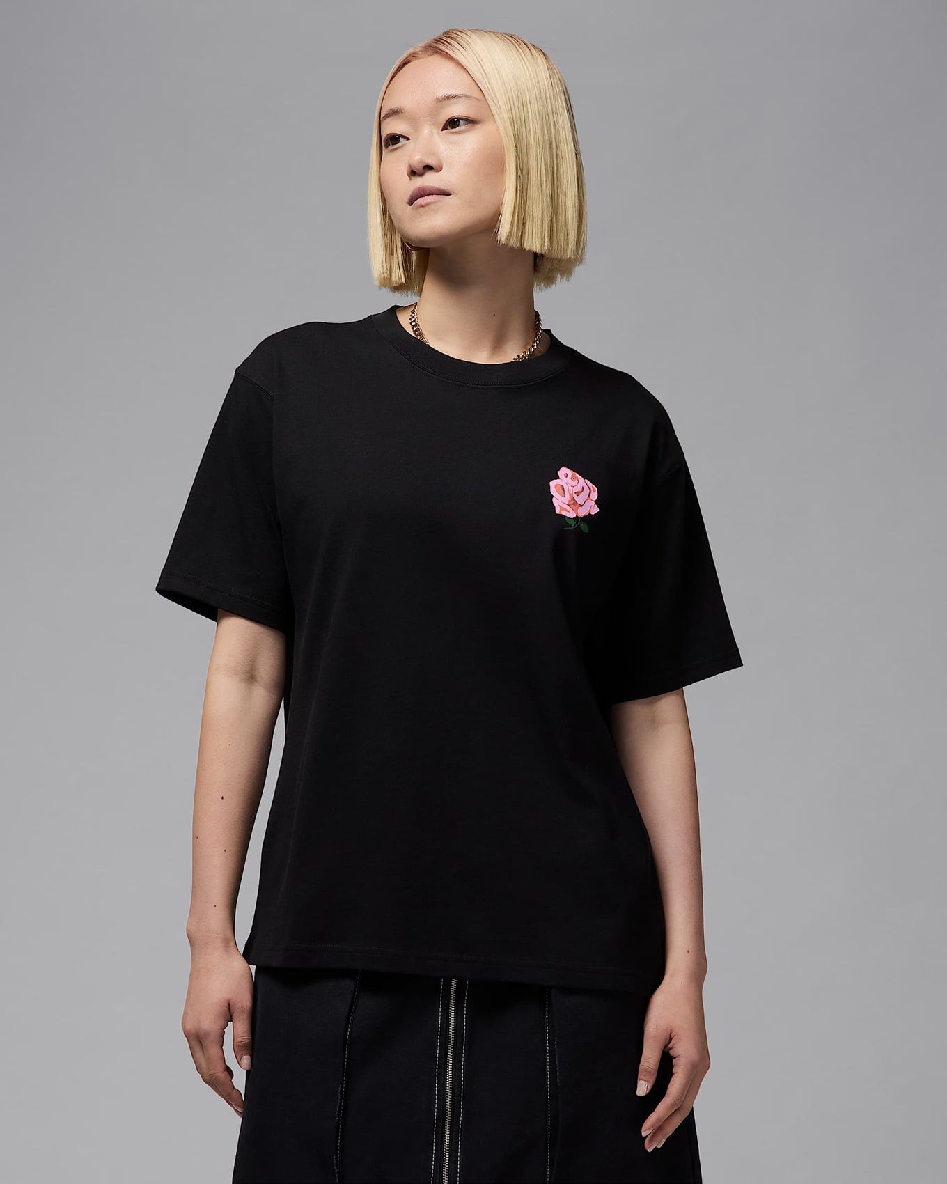 Jordan medium-weight cotton t-shirt featuring floral graphic and relaxed fit