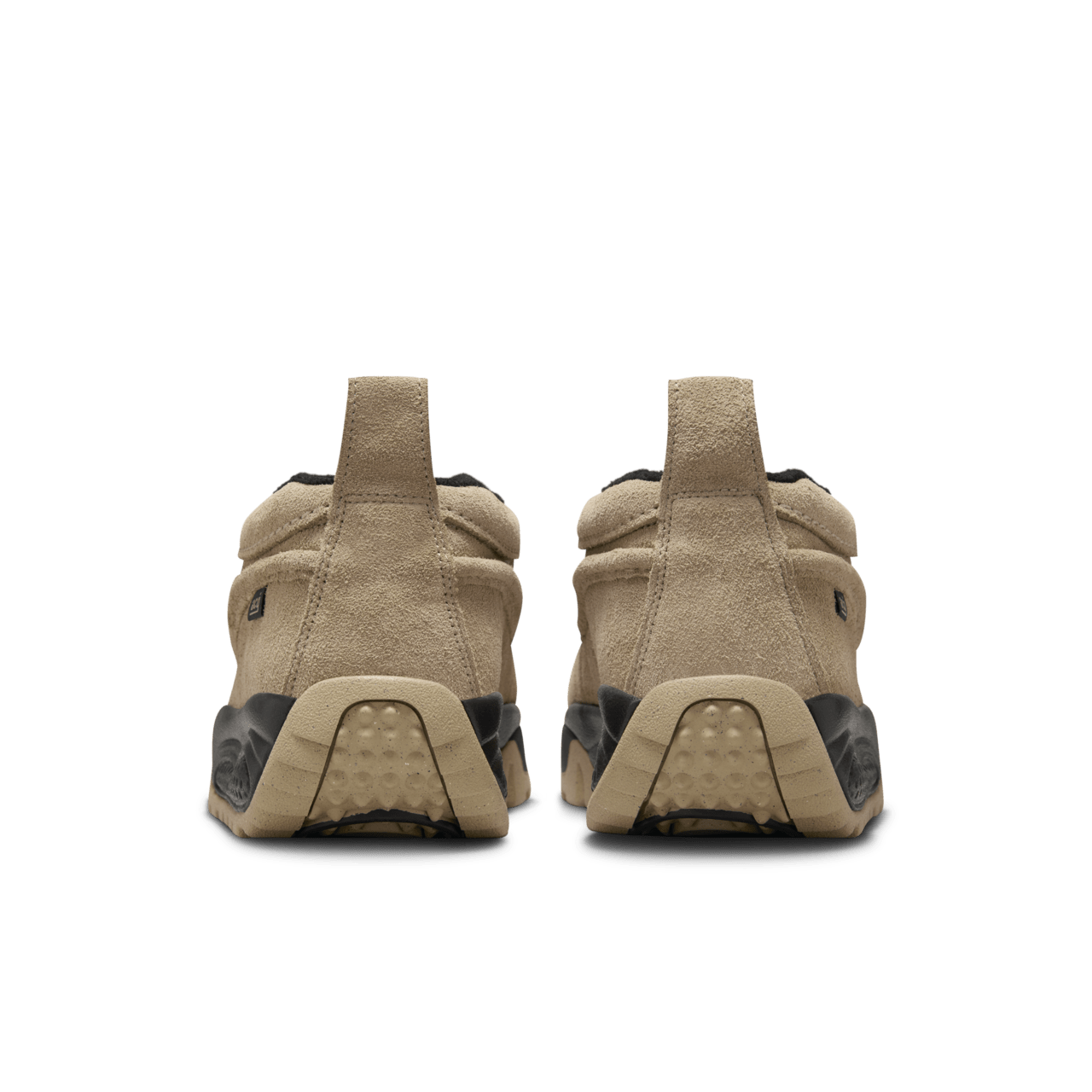 Nike ACG Izy sneaker with Khaki suede upper, black accents, plush cushioning, and a rugged outsole for all-day comfort and durability.