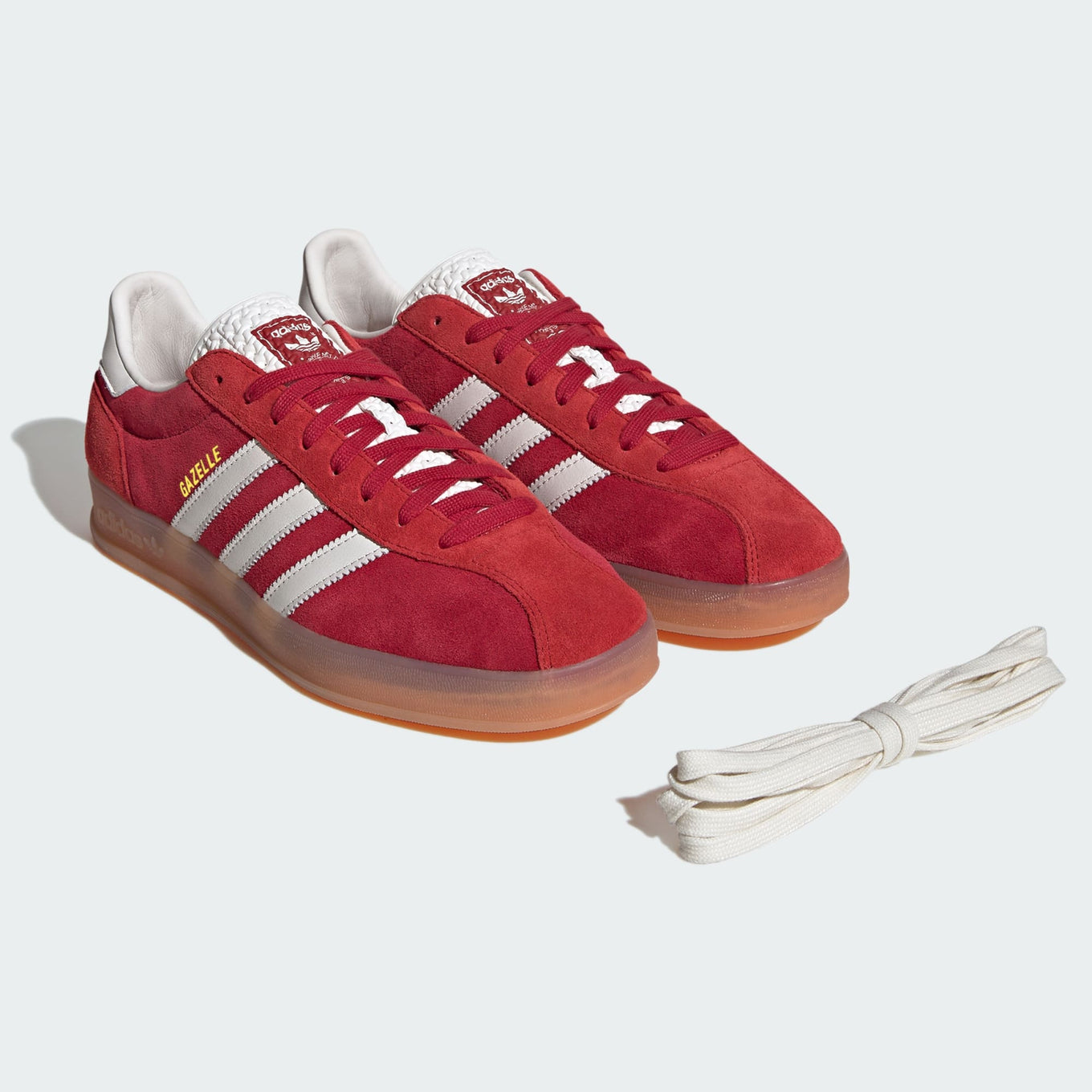 adidas Gazelle Indoor Pro shoes with a suede upper, leather lining, translucent wrapped sole, and signature 3-Stripes, blending vintage sports heritage with contemporary street style.