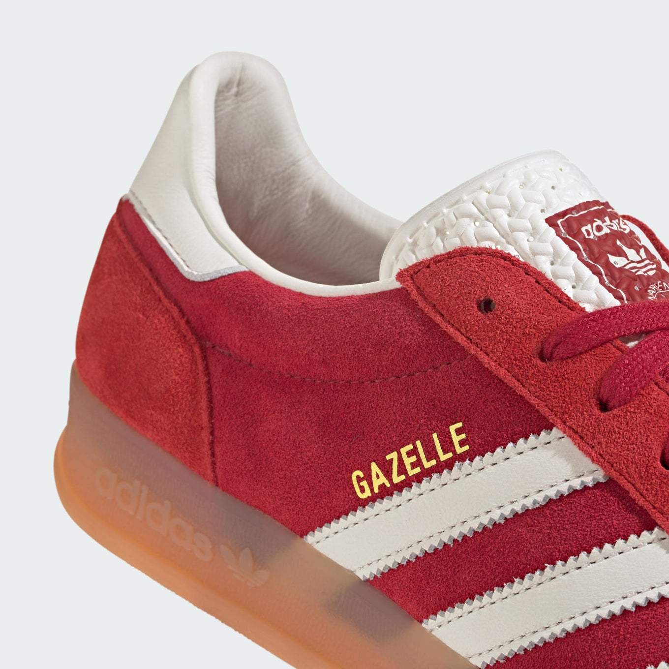 adidas Gazelle Indoor Pro shoes with a suede upper, leather lining, translucent wrapped sole, and signature 3-Stripes, blending vintage sports heritage with contemporary street style.