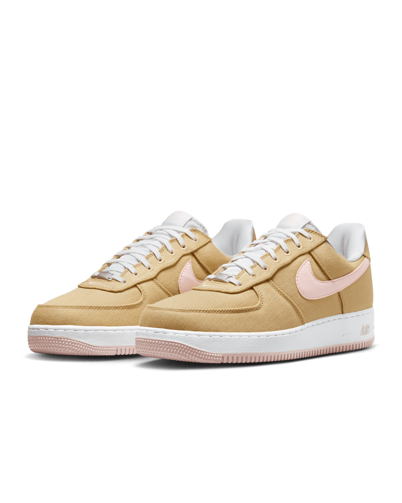 Nike Air Force 1 Linen 2024 edition featuring a sturdy linen canvas upper, classic silhouette, and signature detailing.