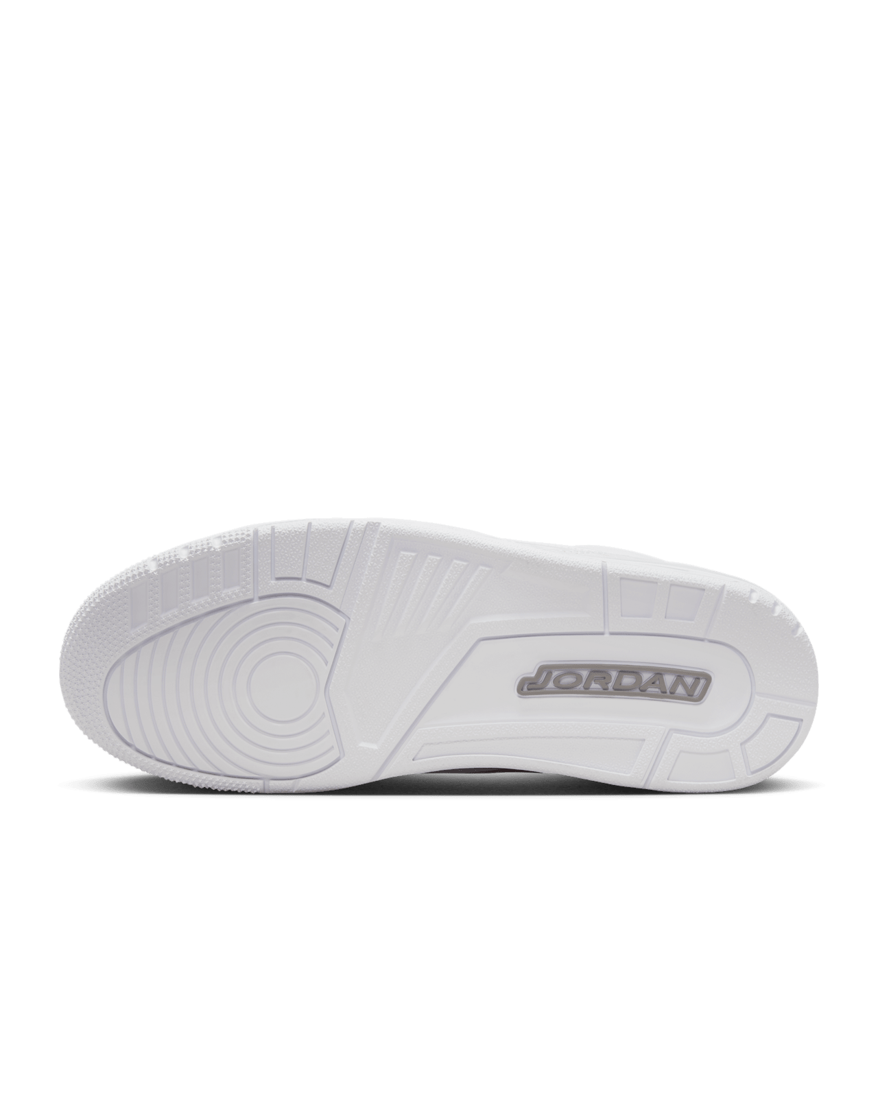 Air Jordan 3 in white leather with elephant print overlays and metallic silver accents