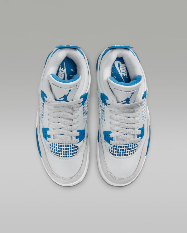 Reinventing Classic: AJ4 with Deep Blue Accents, Premium Materials, and Lightweight Nike Air Cushioning