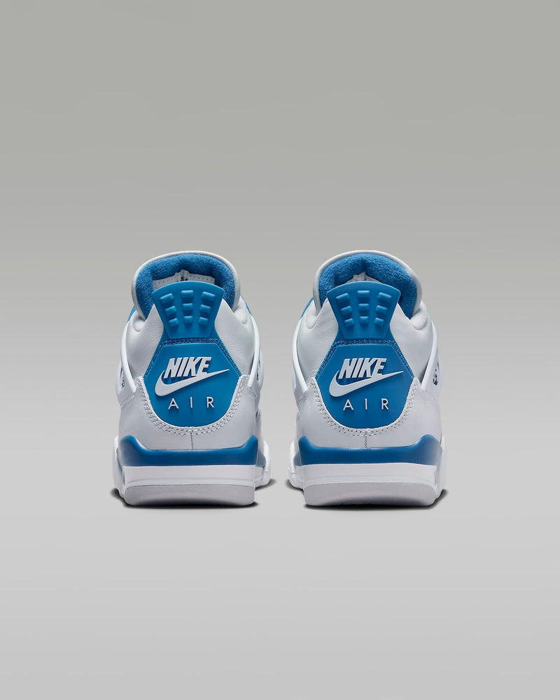 Reinventing Classic: AJ4 with Deep Blue Accents, Premium Materials, and Lightweight Nike Air Cushioning