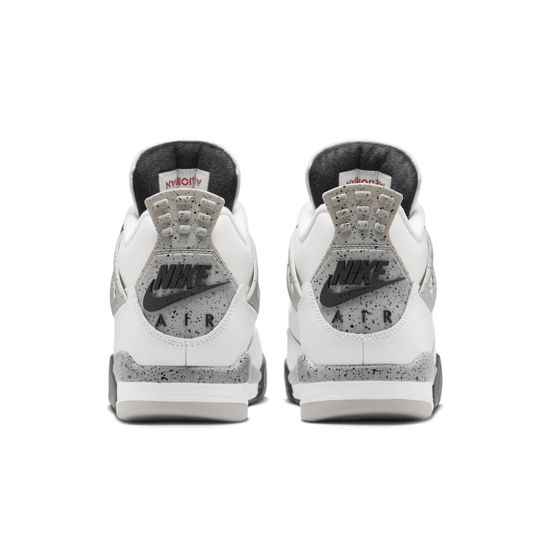 Air Jordan 4 'White Cement' sneaker with Summit White leather and cement-speckled detailing
