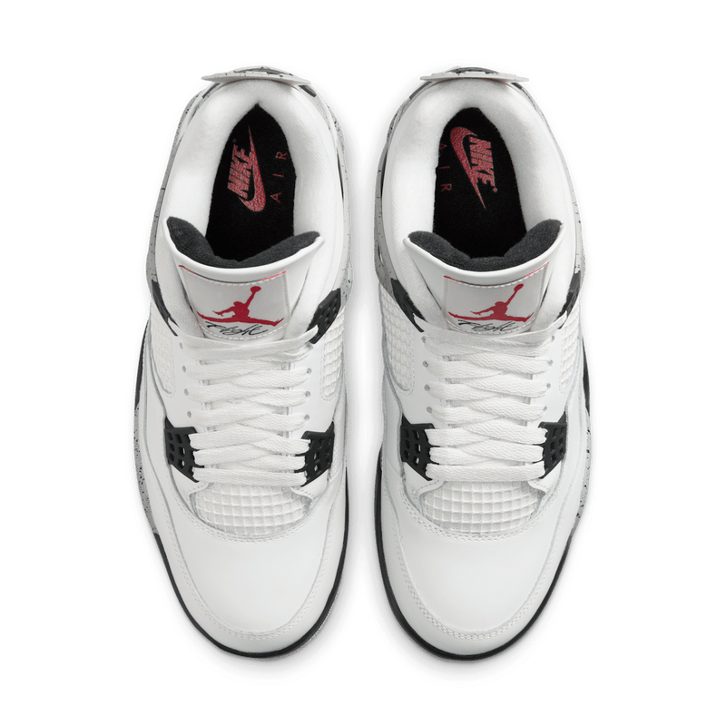 Air Jordan 4 'White Cement' sneaker with Summit White leather and cement-speckled detailing