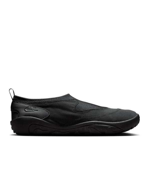 Aqua Turf sneakers in black and Off-Noir with stretchy textile upper and full-length rubber outsole, designed for water-friendly traction.