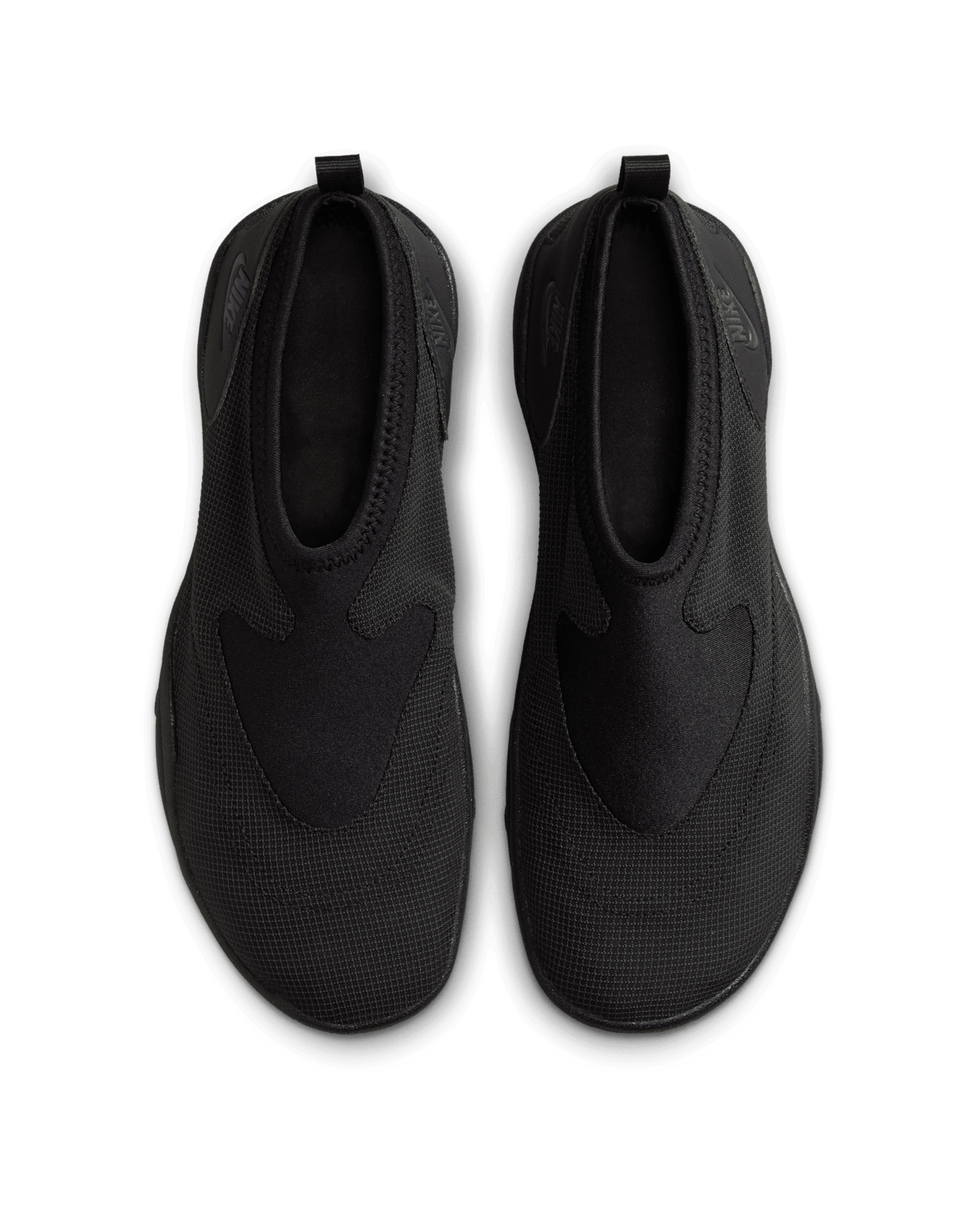 Aqua Turf sneakers in black and Off-Noir with stretchy textile upper and full-length rubber outsole, designed for water-friendly traction.
