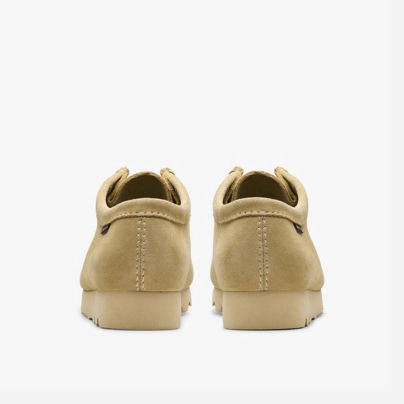 The Wallabee GTX in a fresh seasonal color, showcasing a butter-soft suede upper with GORE-TEX® waterproof membrane,