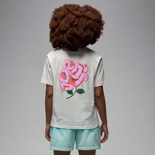 Jordan medium-weight cotton t-shirt featuring floral graphic and relaxed fit