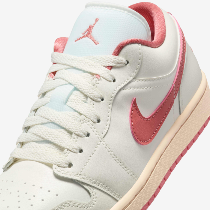 Air Jordan 1 Low in premium materials with encapsulated Air, showcasing iconic design and comfort.