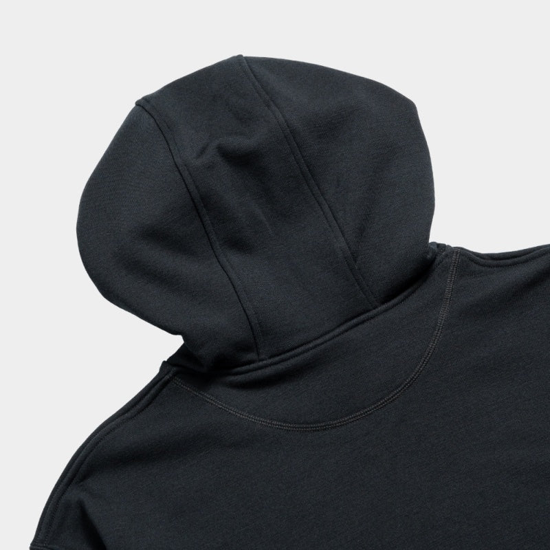 Premium hoodie made from wool and cotton, featuring a soft touch, relaxed fit, and tonal branding for effortless styling.


