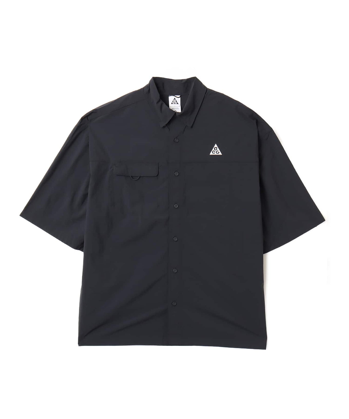 Nike ACG UV Repel Short Sleeve Shirt with oversized fit, breathable fabric, and mesh chest pocket inspired by Costa Ricaâ€™s rainforest climate