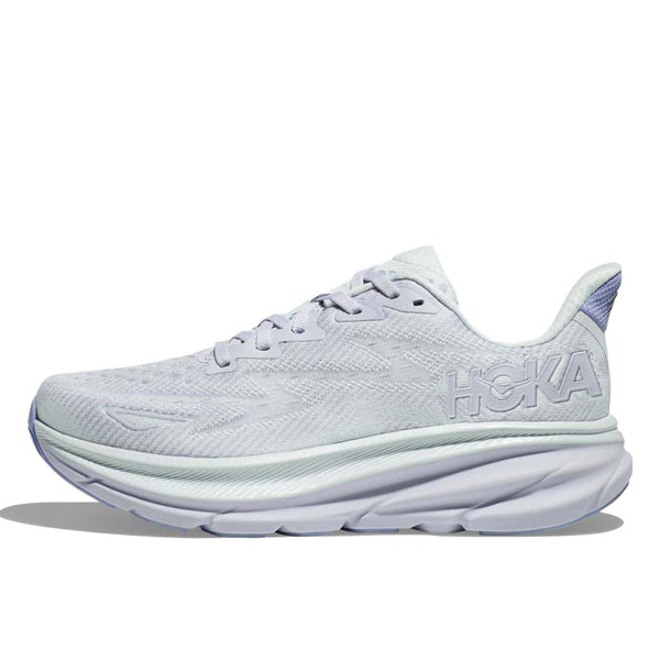 Hoka One One Clifton 9 running shoes highlighting the lightweight design, cushioned sole, and streamlined upper for enhanced comfort during daily runs.