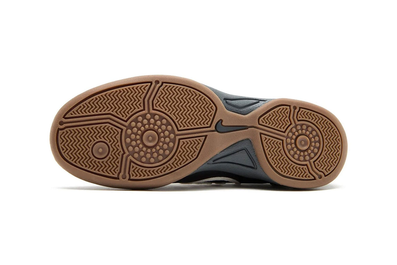 Modern Nike Total 90 with white jacquard upper, black accents, gum sole, and iconic asymmetrical lacing