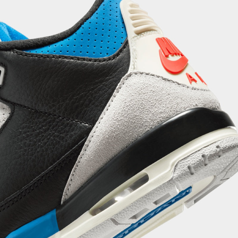 Air Jordan 3 with soft leather upper, suede overlays, and visible Nike Air cushioning for classic everyday style